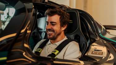 Fernando Alonso in his Aston Martin Valkyrie