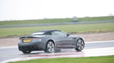 Aston Martin DBS Volante on track