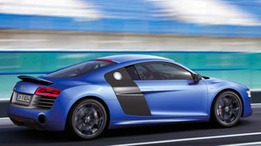 New 2013 Audi R8 sports car V10 coupe blue
