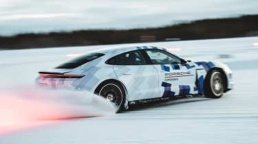 Porsche Taycan ice drifting record – front