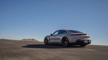 Porsche Taycan GTS 2022 review – rear quarter static 2