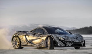 McLaren P1 ice driving video slide