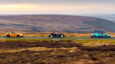 Morgan v Maserati v Porsche