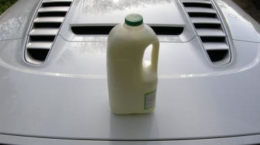 milk on back deck
