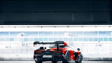 McLaren Senna at silverston - rear garage