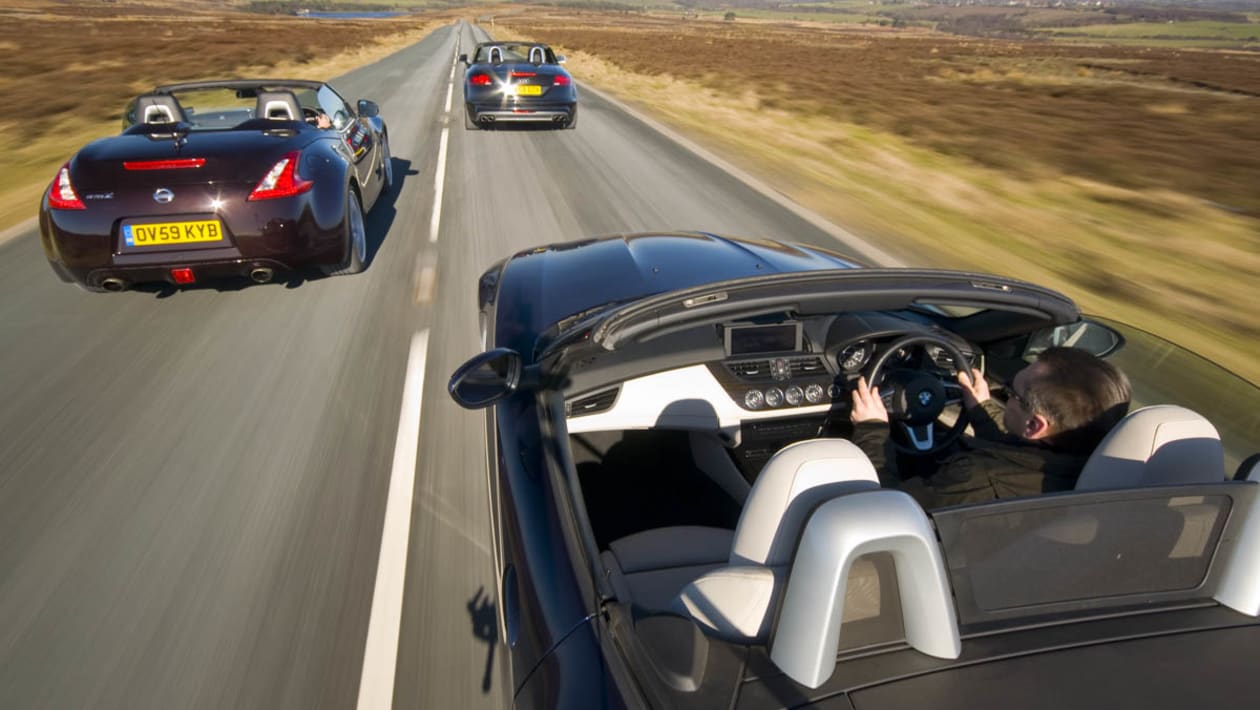 Nissan 370Z Roadster v Audi TT S Roadster v BMW Z4 35i evo