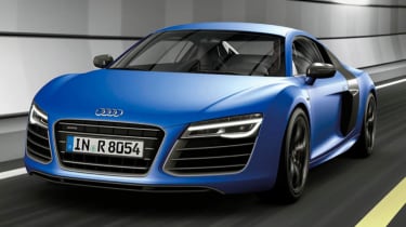 New 2013 Audi R8 sports car V10 coupe blue