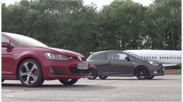 VW Golf GTI Performance Pack v Vauxhall Corsa VXR Clubsport: drag race