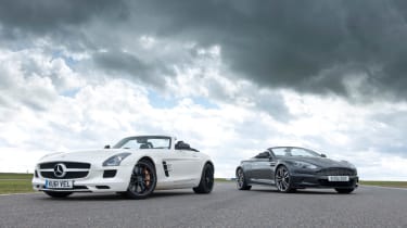 Mercedes SLS AMG Roadster vs Aston Martin DBS Volante evo