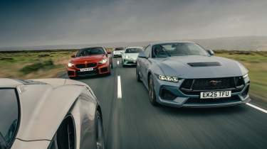 BMW M2 v Porsche Boxster GTS v Lotus Emira v Alpine A110 v Ford Mustang 
