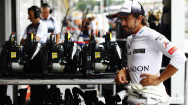 Fernando Alonso in McLaren pits