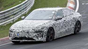 Audi S6 e-tron spy shot – front cornering