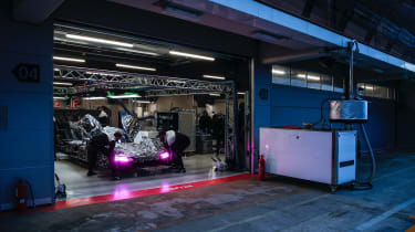 Porsche LMDh Barc testing – in garage
