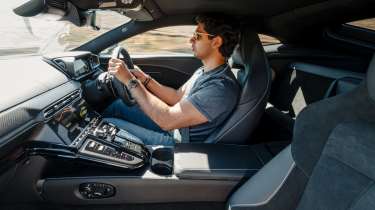 Aston Martin Vantage interior driving