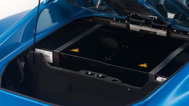 Detroit Electric sports car Lotus Elise blue battery pack