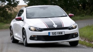 VW Scirocco 2.0 TSI GTS white red and black stripes