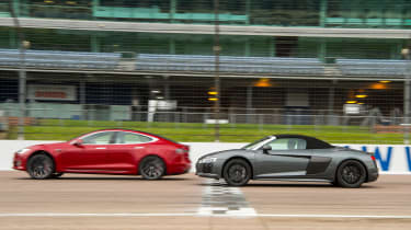 Tesla Model S P100d V Audi R8 Lets Settle This Evo