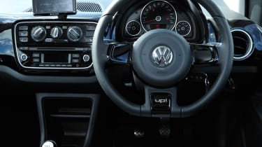 Driven: Volkswagen Up Black interior dashboard
