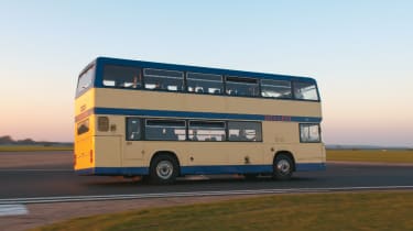 Double-decker bus cornering