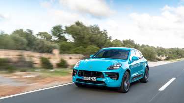 Porsche Macan S driven - Miami Blue front quarter