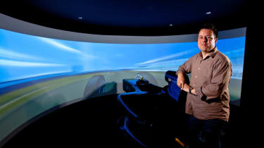 Richard Meaden drives virtual F1 car