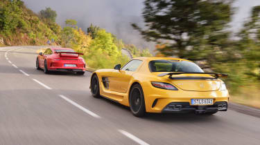 evo Car of the Year 2013 video: Mercedes SLS AMG Black and Porsche 911 GT3