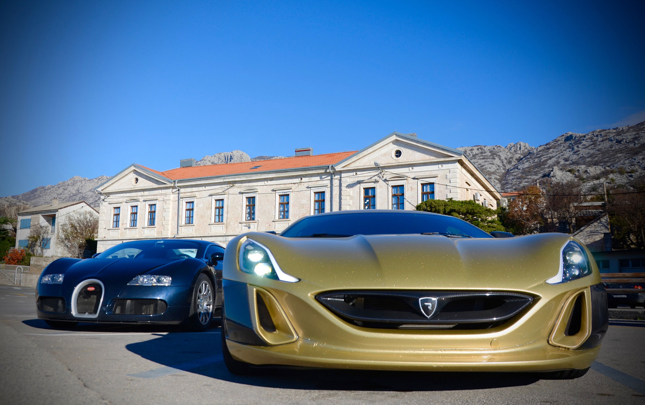 bugatti veyron vs rimac concept one electric hypercar takes on the