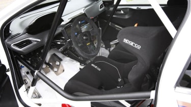 Peugeot 208 R2 rally car interior