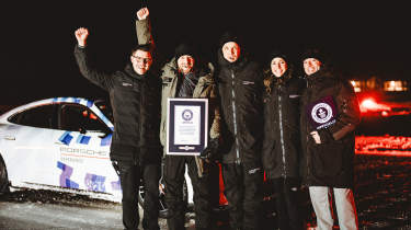 Porsche Taycan ice drifting record 