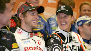 Jenson Button and Michael Schumacher