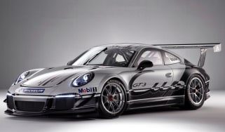 Porsche 991 GT3 racing car at Autosport show