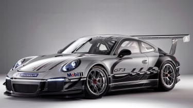 Porsche 991 GT3 racing car at Autosport show