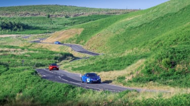 BMW M2 v Porsche Cayman GT4 v Alpine A110 R road