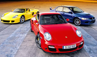 Porsche Carrera GT, 911 and Mitsi Evo IX