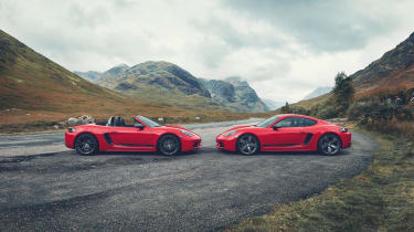 Porsche Cayman and Boxster T side