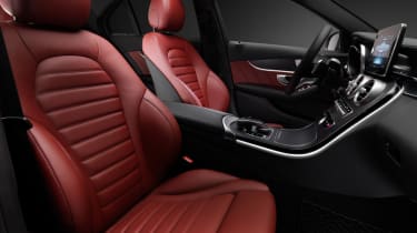Mercedes C-class red leather sports seats