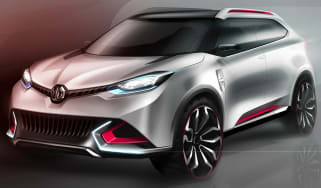 MG CS SUV concept white and red