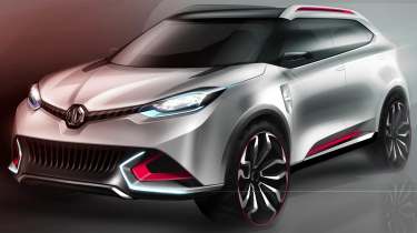 MG CS SUV concept white and red