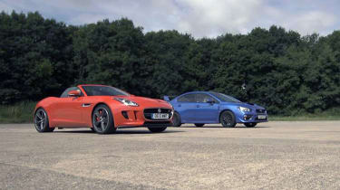 Subaru WRX STI v Jaguar F-type V6 S: drag race