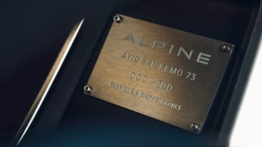 Alpine A110 San Remo 73 - plaque