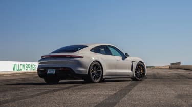 Porsche Taycan GTS 2022 review – rear quarter static
