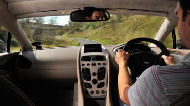 New Aston Martin Vanquish interior driving shot