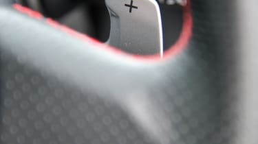 Subaru BRZ group test steering wheel paddle