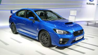 Subaru WRX STI 2014: Mica blue front