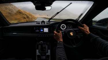 Porsche 911 GT3 with Manthey kit interior driving