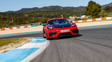 Porsche 718 Cayman GT4 RS – front tracking cornering