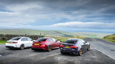 BMW M3 CS v Alfa Romeo Giulia GTA v Jaguar XE Project 8