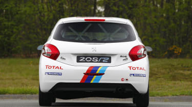 Peugeot 208 R2 rally car rear view
