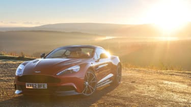 New Aston Martin Vanquish sunset