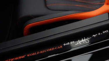 Bugatti Veyron Grand Sport Vitesse world record signed kick plate